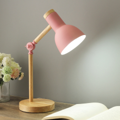 Vintage table light Wood Desk Lamp Holder Retro Bedside lamp with lampshade For Home Bedroom night light