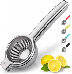 BIZKEY Zulay Lemon Squeezer Stainless Steel With Premium Quality Heavy Duty Solid Metal Squeezer Bowl And Food Grade Silicone Handles Manual