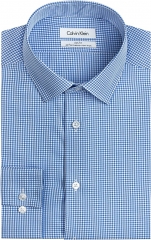 Men's Slim Fit Shirt CALVIN KLEIN  Long Sleeve Dress Small Plaid Shirt
