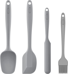 EPSON Silicone Spatula set, Heat-Resistant Non-Stick One Piece Design Spatula for Cooking, Set of 4，Baking and Mixing, Dishwasher safe, Gray