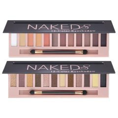 2-piece 12 color makeup nude eye shadow plate natural nude matte flash pigment eye shadow plate set waterproof fumigation professional beauty makeup set bestland (2 pieces)