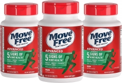 Move Free Glucosamine Chondroitin and MSM Supplemental Tablets (a box of 120 tablets * 3 boxes) (packaging upgrade, random delivery of new and old packaging)