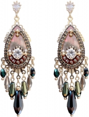 Xinghai Kujing 925 silver pin retro palace style luxury earrings retro