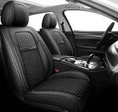 Coverado Car Seat Covers, Super Breathable Faux Leather Car Seat Cushions, Waterproof Auto Interiors Full Set, Universal Fit Most Vehicles, Sedans and SUVs, DarkBlack