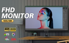 CRUA 24" Monitor, IPS FHD(1920x1080P) 75HZ, 99% sRGB Color Gamut Professional Computer Monitor, PCMonitors with Low Blue Light 178° Wide View, 3-Sided Narrow Bezel and VESA Mountab