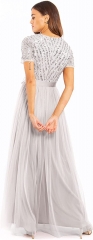 Maya Deluxe ladies Maxi ladies V-neck oversize jersey Short sleeves long elegant Empire waist bridal dress