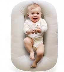 Snuggle Me Organic Bare | Baby Lounger & Infant Floor Seat | Newborn Essentials | Organic Cotton, Fiberfill | Natural