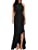 WOOSEA Women's High Neck Split Bodycon Mermaid Evening Cocktail Long Dress