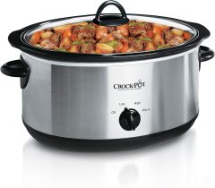 7 quarts of oval manual slow stew stew | stainless steel