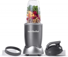 Nutrition Bomb Personal Mixer for smoothies, smoothies, food preparation and freezing mixes, 24 oz., 600 watts, gray