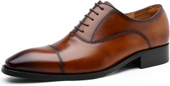 DESAI Men's Handmade Genuine Leather Dress Shoes Men's Lace up Oxford Shoes