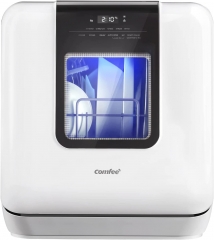 COMFEE' Countertop Dishwasher, Portable Dishwasher with 6L Built-in Water Tank, Mini Dishwasher with More Space Inside, 7 Programs, UV Hygiene& Auto Door Open, for Apartments, Dorm