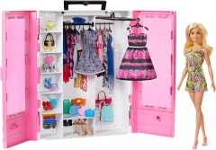 Portable fashion Barbie doll with dolls, clothing, accessories and hangar