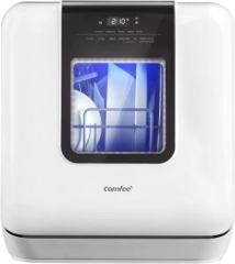 COMFEE' Countertop Dishwasher, Portable Dishwasher with 6L Built-in Water Tank, Mini Dishwasher with More Space Inside, 7 Programs, UV Hygiene& Auto Door Open, for Apartments, Dorm