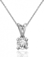 DiamonPendant Necklace for Women 14k Yellow Gold Diamond Solitaire Pendant