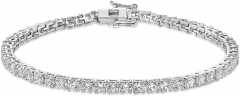 3 to 6 Carat Lab Grown Diamond Tennis Bracelet for Women in 925 Sterling Silver 7.25 Inches Long (G-H, VS2-SI1, cttw) Box with Tongue and Safety by Lavari Jewelers