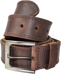 Men's double seam belt Hide&Drink handmade including 101 year warranty: Bourbon brown