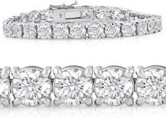 20 Ct Lab Grown Diamond Tennis Bracelet 14k White Gold 7"