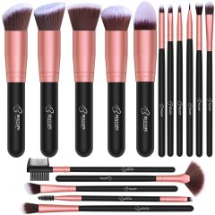 Advanced synthetic foundation mixed with blush concealer eye shadow makeup brush set (rose gold)