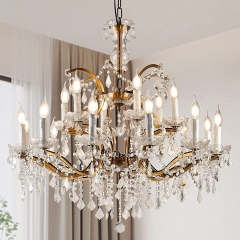 Farmhouse Chandelier Crystals i Modern Clear Glass Hanging Lights Fixtures, Luxury White Candle Tubes Pendant Lighting for Kitchen Island Foyer