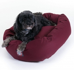 Majestic Pet Poly-Cotton Bagel Dog Bed | Calming Donut Dog Bed | Cuddler Pet Bed