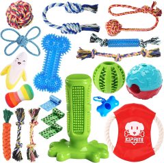 Dog Chew Toys for Puppy 20 Pack Puppies Teething Chew Toys for Boredom, Pet Chew Toys Treat Balls and Dog Squeaky Toy for Puppy and Small Dogs