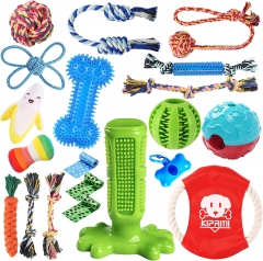 Dog Chew Toys for Puppy 20 Pack Puppies Teething Chew Toys for Boredom, Pet Chew Toys Treat Balls and Dog Squeaky Toy for Puppy and Small Dogs