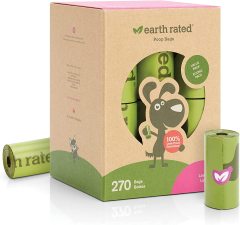 Earth Rated Dog Poop Bags, Guaranteed Leak Proof and Extra Thick Waste Bag Refill Rolls For Dogs, 270 Count