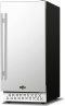 everage Refrigerator 15 Inch Wide, TYLZA Mini Fridge Stainless Steel Under Counter Beverage Cooler, 130 Cans Beer Fridge with French Door, Built-in and Freestanding Beverage Fridge