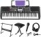 Starfavor 61 Key Portable Electric Keyboard Electronic Piano Music for Beginners Adults Kids, include Z-style Stand, Stool, Power Supply, Microphone, Headphone (SEK-461S)
