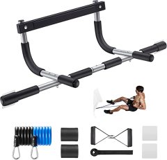 Peaks Pull Up Bar for Doorway | Thickened Steel Max Limit 440 lbs Upper Body Fitness Workout Bar| Multi-Grip Strength for Doorway | Indoor Chin-Up Bar Fitness Trainer for Home