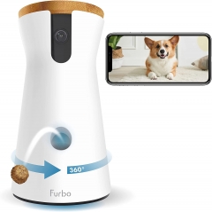 360° Dog Camera: [New 2022] Rotating 360° View Wide-Angle Pet Camera with Treat Tossing
