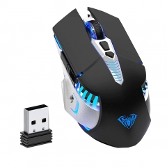 Bluetooth Mouse, Rechargeable Wireless Gaming Mouse Multi Device(BT 5.0/3.0+USB) with Side Buttons, RGB LED Light up Ergonomic Cordless Computer Mice for Laptop/PC/iPad/Mac/MacBook