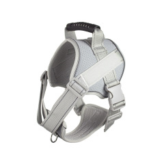 This orange dog harness comes with a retractable leash. The retractable leash dose does not have a suspension control.
