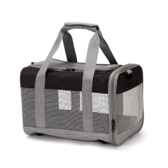 Collapsible Soft Sided Cat Travel Carrier-Grey