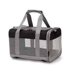 Collapsible Soft Sided Cat Travel Carrier-Grey