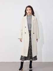 Chun Chun Korean Version of Cocoon Shaped Commuting Medium Long Wool Double-sided Woolen Jacket for Women
