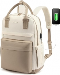 Women's laptop backpack 15.6-inch laptop bag with USB port, fashionable waterproof backpack for teachers and nurses, fashionable travel bag, retro backpack suitable for university