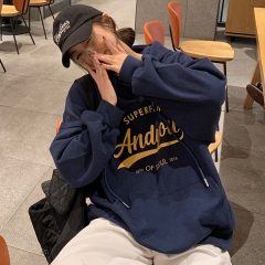 500G Lamb Fleece Thickened Hooded Sweater Couple Loose Work Suit Customized Printed Logo Large Coat