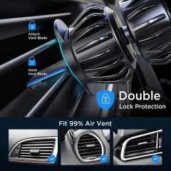Magnetic Phone Holder for Car, [Easily Install] LISEN Car Phone Holder Mount [6 Strong Magnets] Cell Phone Holder for Car [Case Friendly] iPhone Car Holder Compatible with All Smar