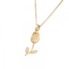 Exquisite Tulip Necklace, Women's New Style Charm Pendant, Flower Necklace