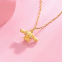 Chao Hongji Sanrio Big Eared Dog Pure Gold Pendant Gold Pendant 5D Hard Gold Enamel Mini Cute Gift Female