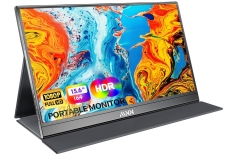 MNN Portable Monitor 15.6inch FHD 1080P USB C HDMI Gaming Ultra-Slim IPS Display w/Smart Cover & Speakers,HDR Plug&Play, External Monitor for Laptop PC Phone Mac (15.6'' 1080P)