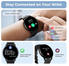 AGPTEK Smartwatch, Waterproof Smart Watch for Android and iOS Fitness Tracker with IPS Touch Color Screen Heart Rate Monitor Pedometer Sleep Monitor Remote Camera Music Control, Bl