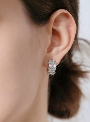 MANRAY Fully Diamond-Zirconium Earrings, Minority Designer's Advanced Ear Ornaments, Fashionable and Temperamental Stud Earrings, Sparkling Diamond Jewelry, European and American S