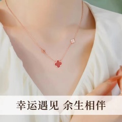 Circular Zircon Necklace Women's Simple New collarbone Chain Versatile Pendant