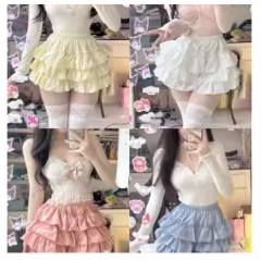 PINKGIRL Ancient Cake Girl Layer Look Cake Skirt Puffy Skirt Pumpkin Pants Looks Thin
