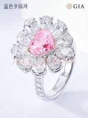 Blue Danube GIA Color Diamond 18K gold set with 5.2 carat pink diamond Heart-shaped Water Drop Diamond Ring Women's Ring Eternal Heart 2 carat GIA pink diamond +3.29 carat Water dr