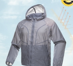 Free soldier sun protection suit, men's outdoor windbreaker, women's ice silk tactical skin suit, quick drying, spring and summer UV protection, cycling sun protection suit, gray M