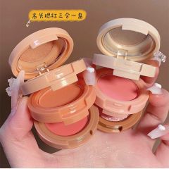 Triple Highlight Blush Matte Eyeshadow Palette Eyeshadow Shadow Crystal Fine Flash Silkworm Brightening Official Genuine Products